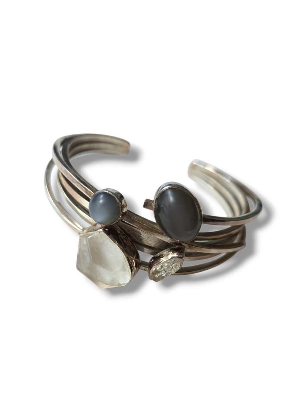 Lilly Barrack Sterling Silver  Multi-Stone Cuff Bracelet